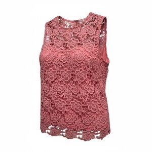 Nanette Lepore Pink Crochet Lace Sleeveless Top - Size M